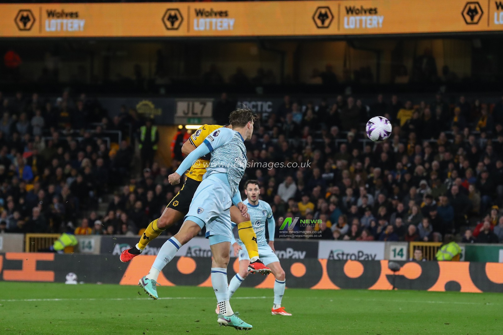 Hwang Hee-Chan of Wolverhampton Wanderers scores however his goal is disallowed for a foul during the Premier League match Wolverhampton Wanderers vs Bournemouth at Molineux, Wolverhampton, United Kingdom, 24th April 2024

(Photo by Gareth Evans/News Images)