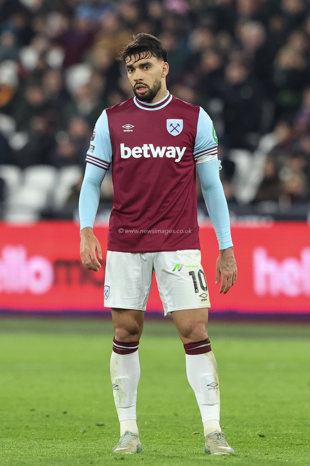 Lucas PaquetÃ¡ of West Ham United during the Premier League match West Ham United vs Liverpool at London Stadium, London, United Kingdom, 29th December 2024

(Photo by Alfie Cosgrove/News Images)