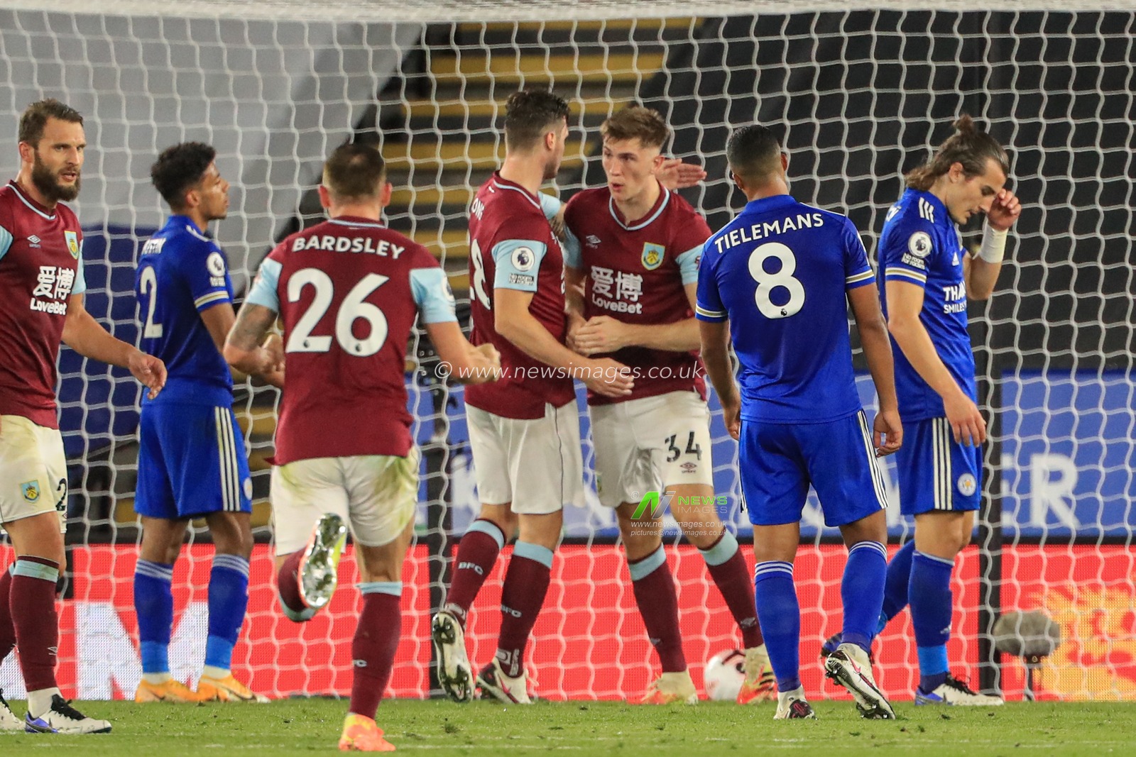 Jimmy Dunne (34) of Burnley celebrates his goal to make it 3-2