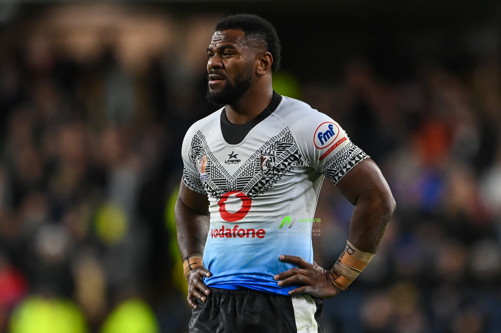 Maika Sivo of Fiji during the Rugby League World Cup 2021 match Australia vs Fiji at Headingley Stadium, Leeds, United Kingdom, 15th October 2022

(Photo by Craig Thomas/News Images)