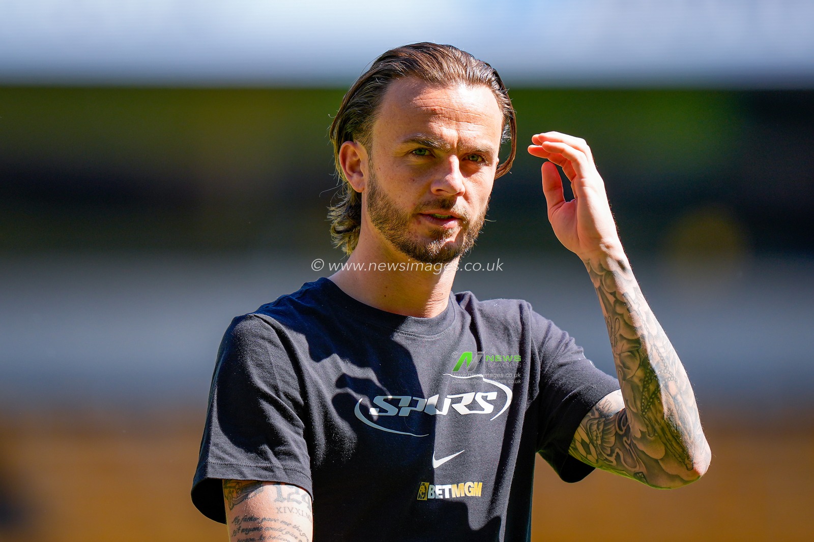 James Maddison of Tottenham Hotspur inspects the pitch prior to kick off during the Premier League match Wolverhampton Wanderers vs Tottenham Hotspur at Molineux, Wolverhampton, United Kingdom on 25 April 2026

(Photo by Maynard Manyowa/News Images)