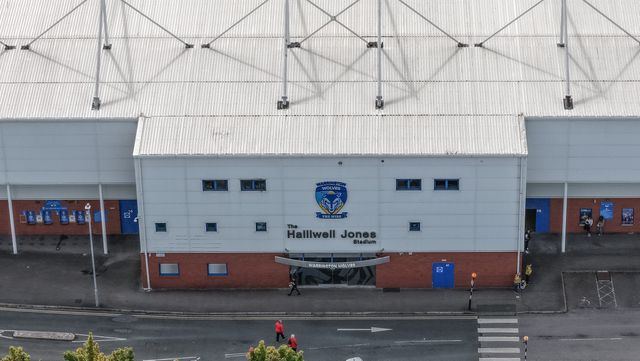 A general aerial view of the Halliwell Jones Stadium during the Betfred Super League Round 25 match Warrington Wolves vs Leigh Leopards at Halliwell Jones Stadium, Warrington, United Kingdom, 6th September 2025

(Photo by Mark Cosgrove/News Images)