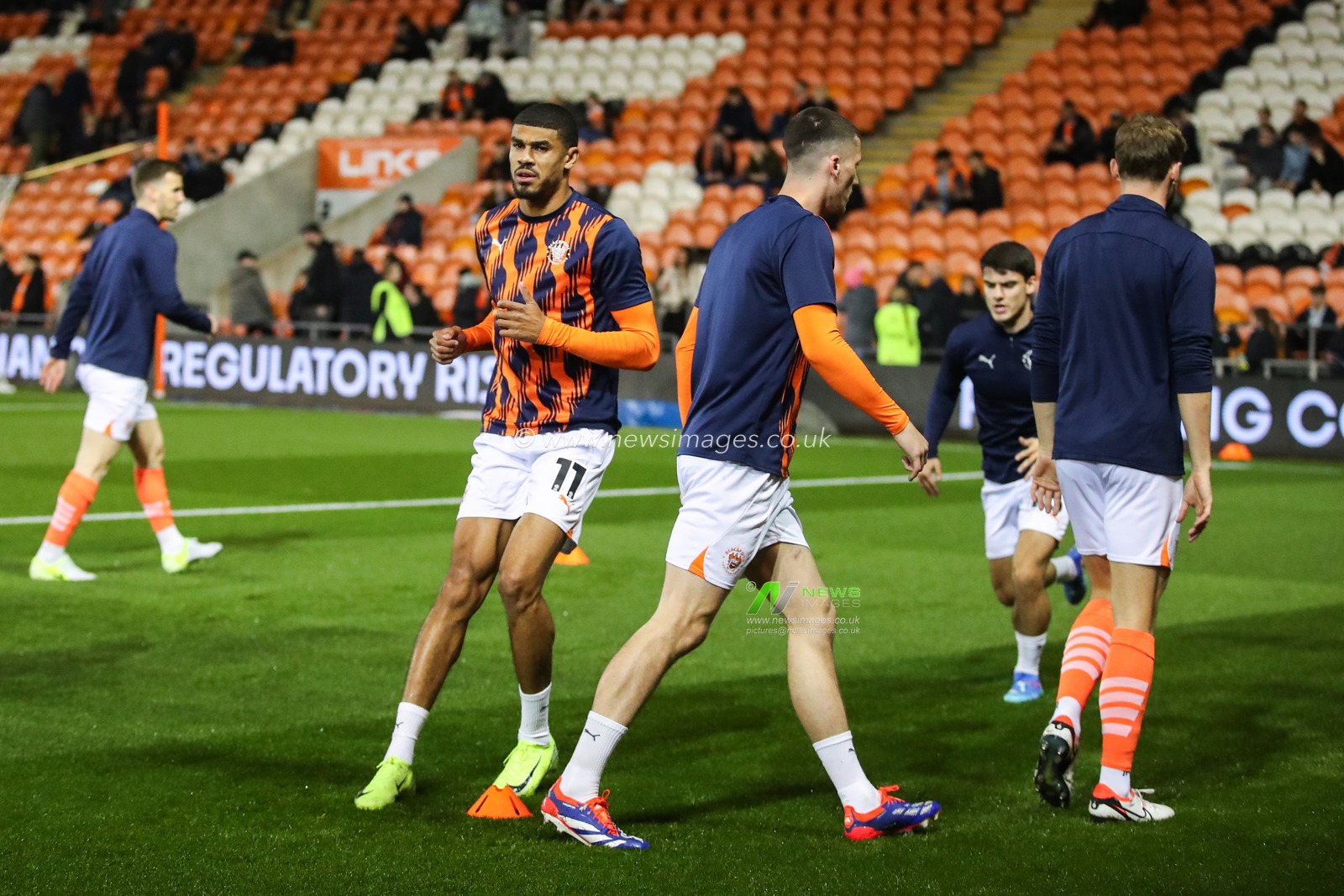 Ashley Fletcher of Blackpool during the pre-game warm up ahead of the Sky Bet League 1 match Blackpool vs Wigan Athletic at Bloomfield Road, Blackpool, United Kingdom, 28th October 2024

(Photo by Gareth Evans/News Images)