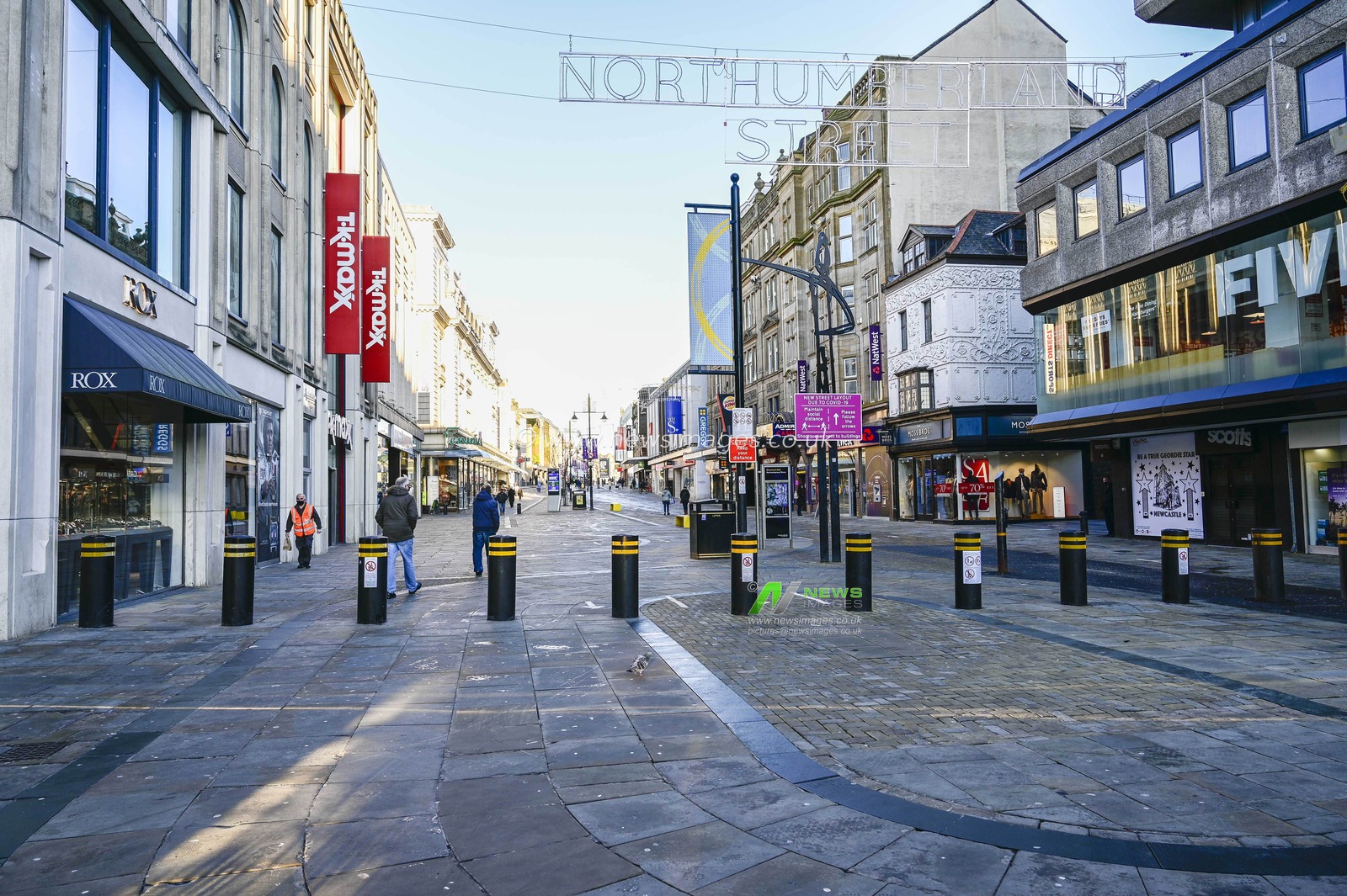 Northumberland Street in Newcastle upon Tyne on New Year's Eve, looking quiet during the first day of Tier 4 National Covid-19 restrictions.
