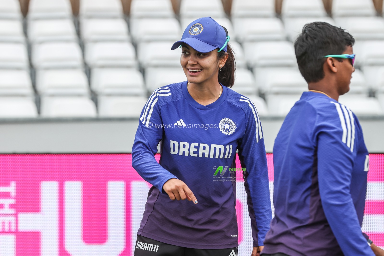 India players warming up during the 3rd Metro Bank One Day International England Women vs India Women at Banks Homes Riverside Stadium, Chester-le-street, United Kingdom, 22nd July 2025

(Photo by Alfie Cosgrove/News Images)