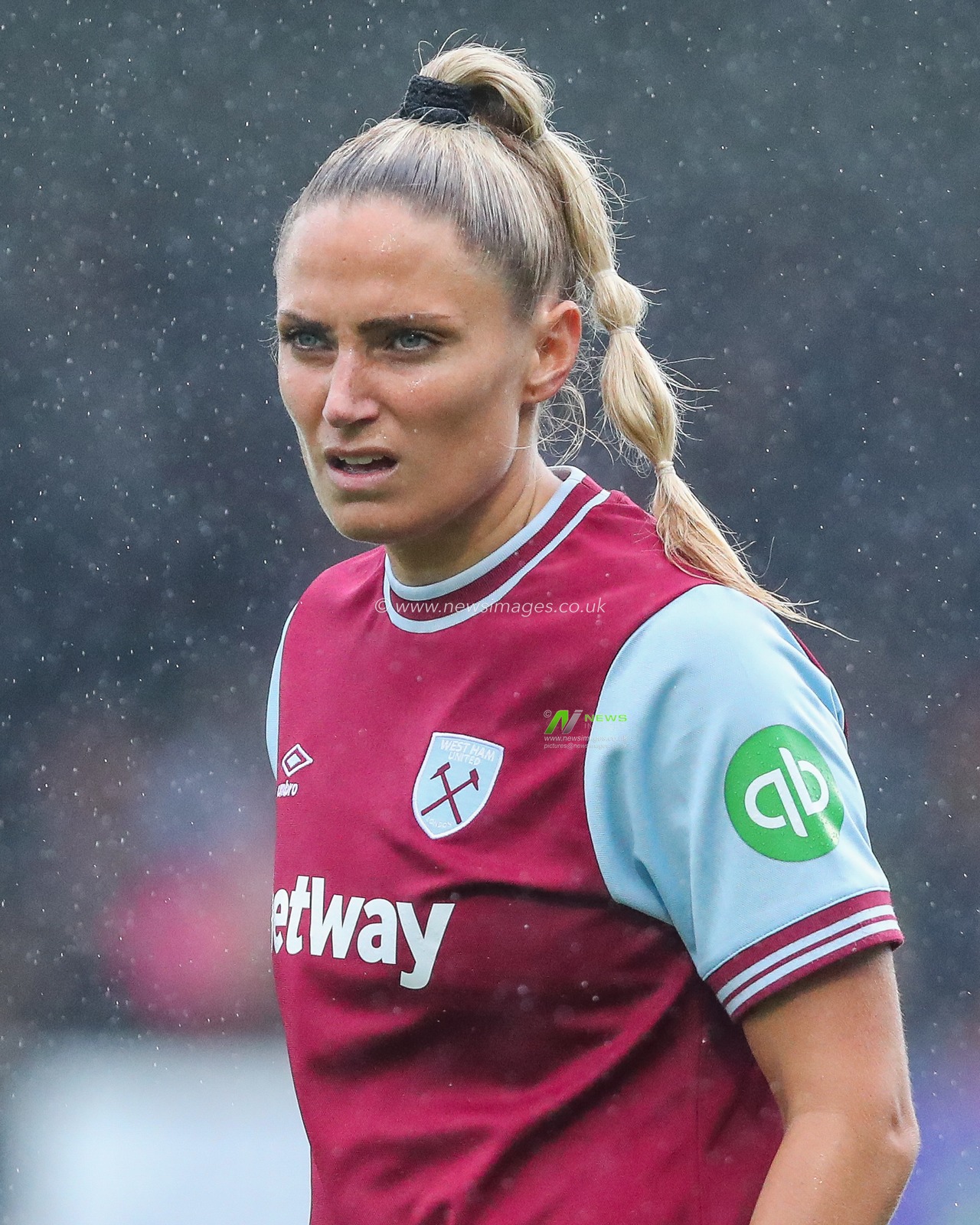 Shelina Zadorsky of West Ham United looks on during the Barclays Women's Super League match West Ham United Women vs Arsenal Women at Chigwell Construction Stadium, Dagenham, United Kingdom, 20th October 2024

(Photo by Izzy Poles/News Images)