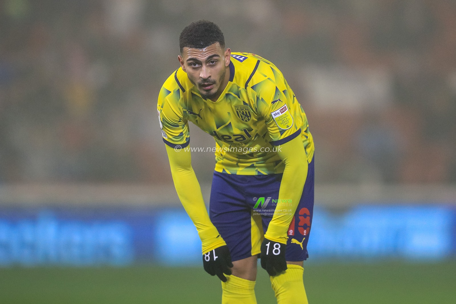 Karlan Grant #18 of West Bromwich Albion during the game