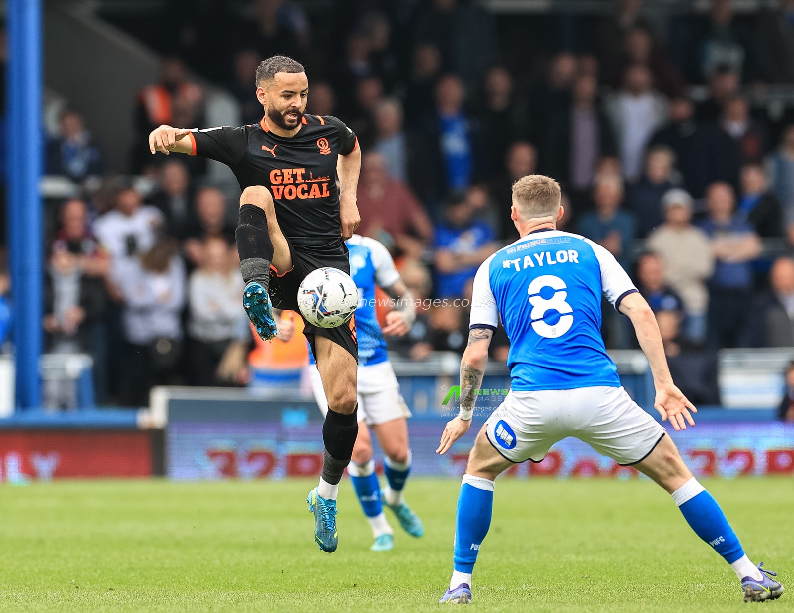 Kevin Stewart #6 of Blackpool in action during the game