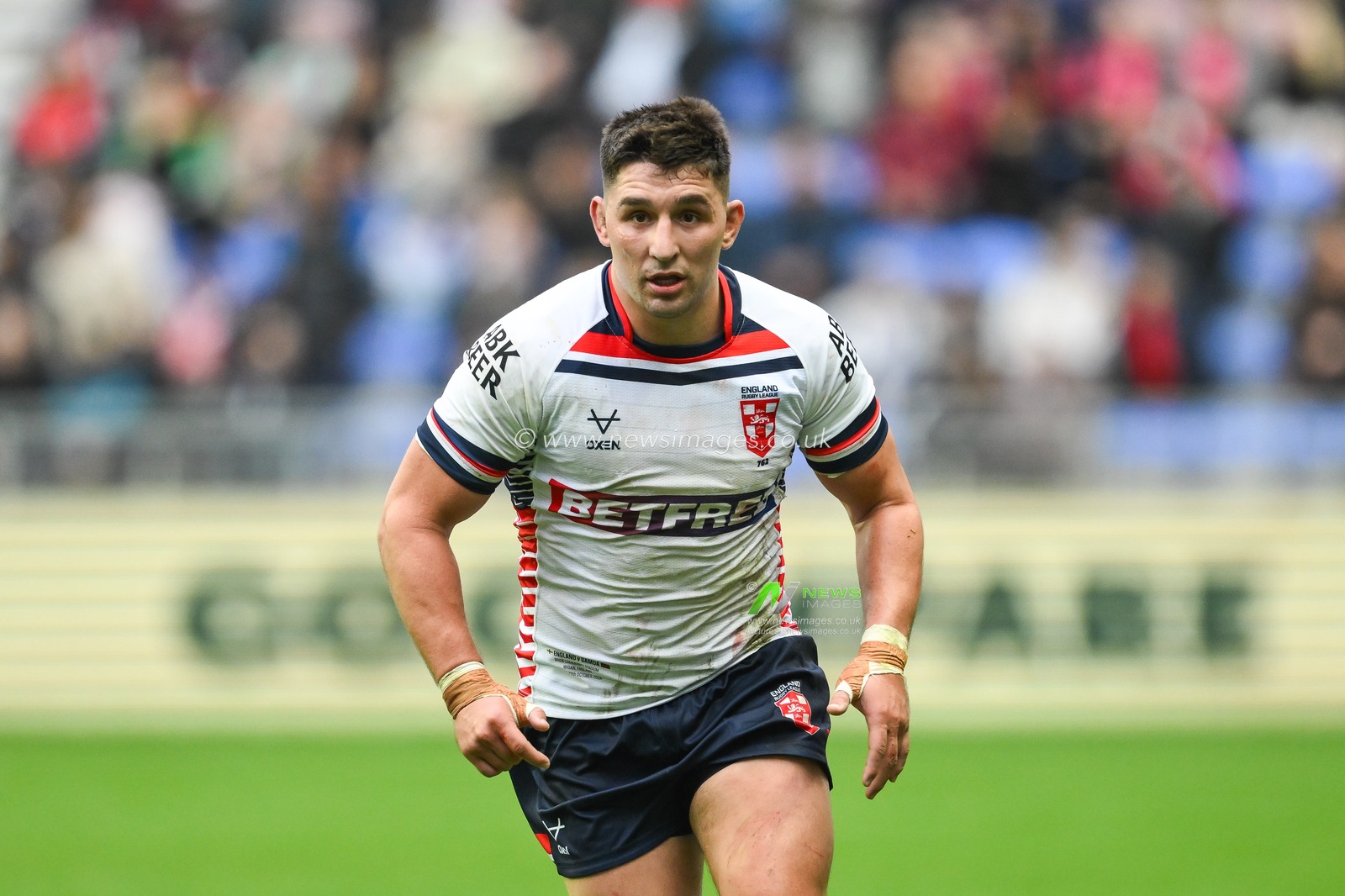 Victor Radley of England during the ABK Beer Internationals Series match England vs Samoa at The Brick Community Stadium, Wigan, United Kingdom, 27th October 2024

(Photo by Craig Thomas/News Images)