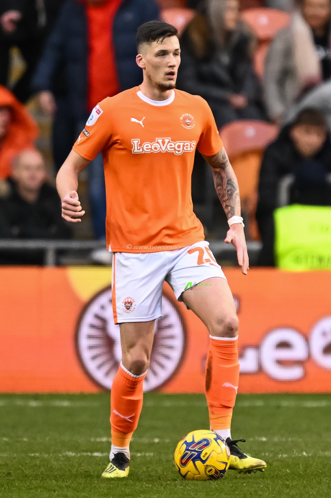 Oliver Casey of Blackpool in action during the Sky Bet League 1 match Blackpool vs Exeter City at Bloomfield Road, Blackpool, United Kingdom, 13th January 2024

(Photo by Craig Thomas/News Images)