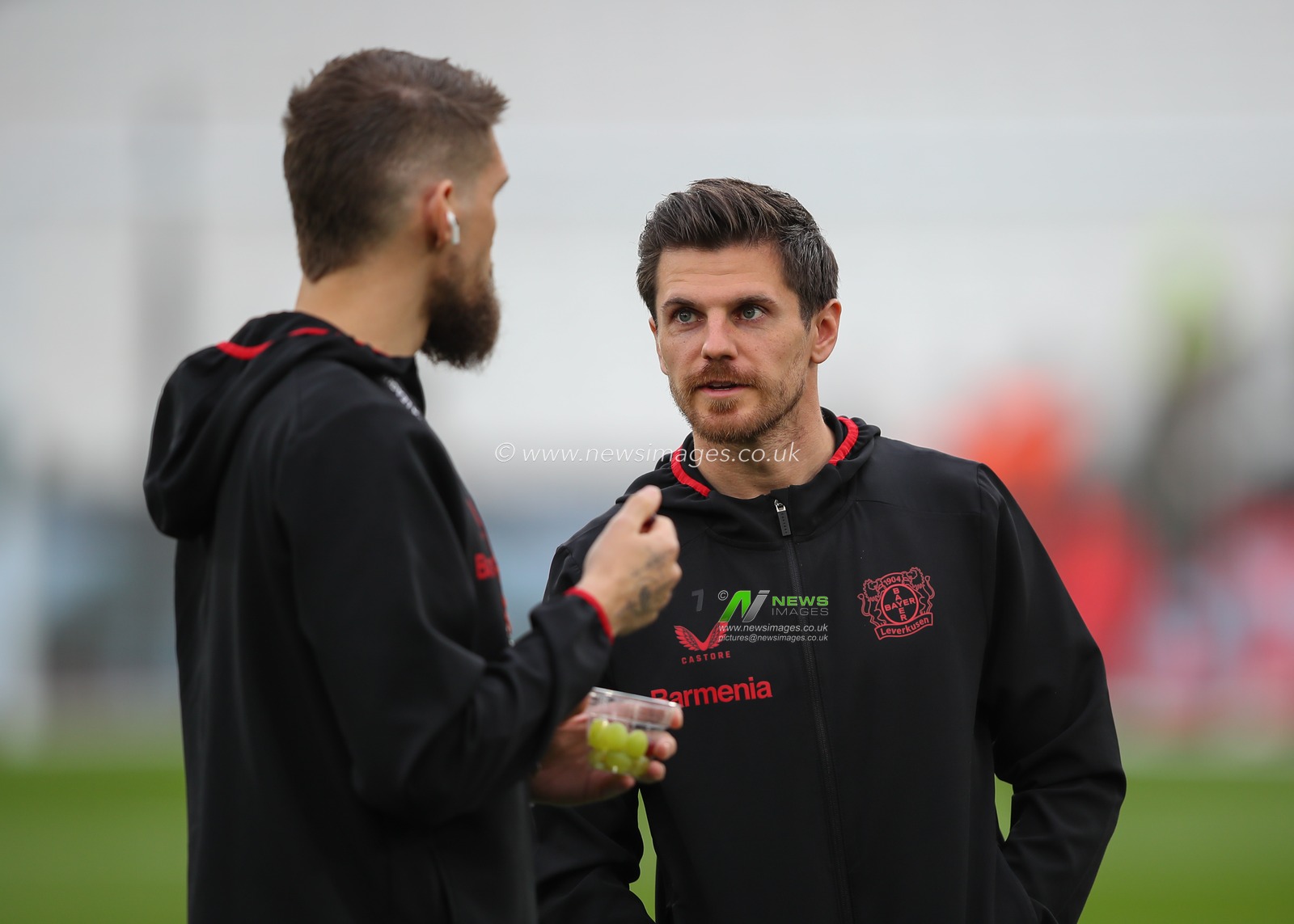 Jonas Hofmann of Bayer Leverkusen inspects the pitch ahead of the match, during the UEFA Europa League Quarter-Final match West Ham United vs Bayer 04 Leverkusen at London Stadium, London, United Kingdom, 18th April 2024

(Photo by Gareth Evans/News Images)