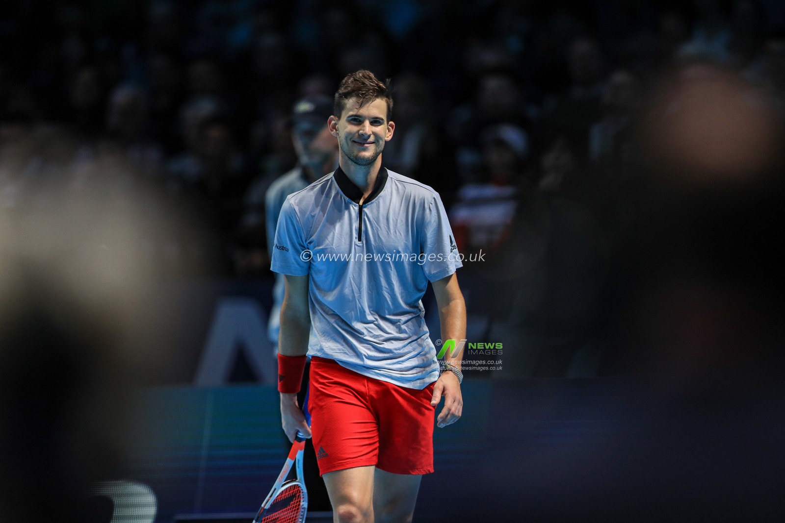 15th November 2018, The O2 , London, England;  Nitto ATP World Tour Finals;  Dominic Thiem of Austria in action during their match against Kei Nishikori of Japan

Credit: Romena Fogliati/News Images