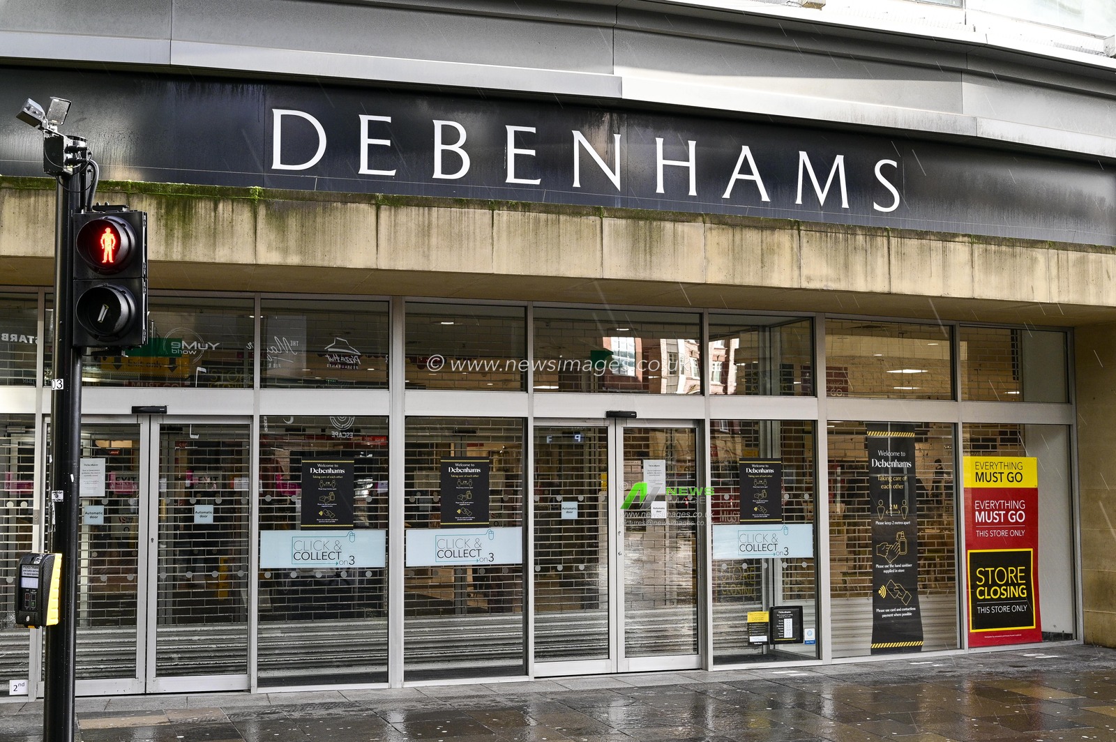 Debenhams on Newgate Street in Newcastle upon Tyne is closed after Prime Minister Boris Johnson announces new national lockdown for England expected to last until mid February at the earliest