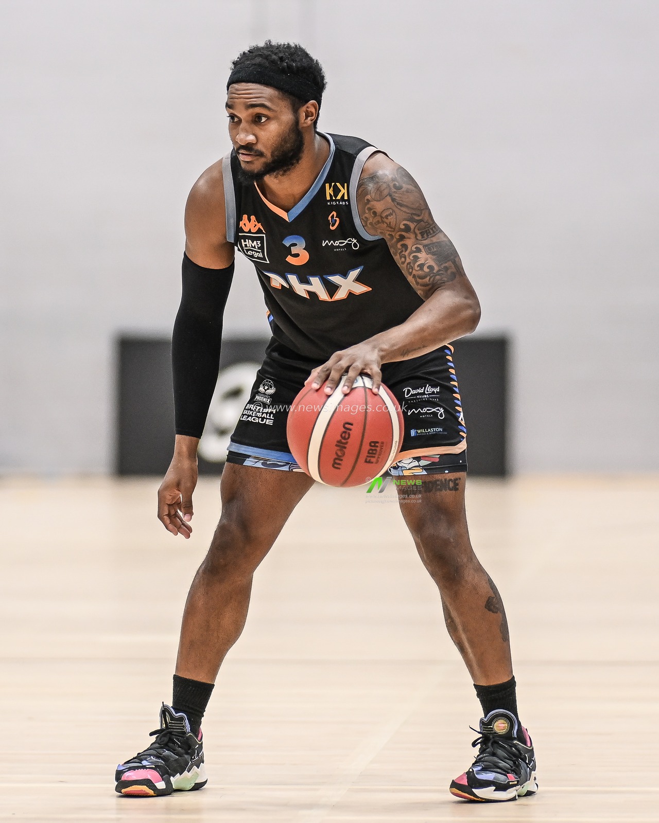 LaQuincy Rideau of Cheshire Phoenix in action during the British Basketball Championship match Cheshire Phoenix vs Leicester Riders at Ellesmere Port Sports Village, Ellesmere Port, United Kingdom, 12th November 2023

(Photo by Craig Thomas/News Images)