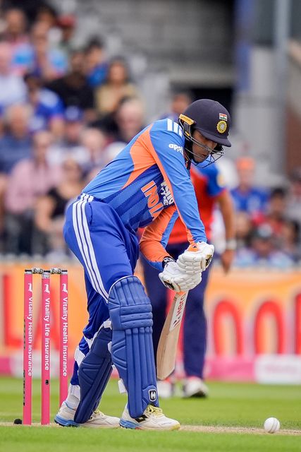 Abhishek Sharma of India batting during the Second Vitality T20 International match England vs India at Old Trafford, Manchester, United Kingdom on 04 July 2026

(Photo by Maynard Manyowa/News Images)