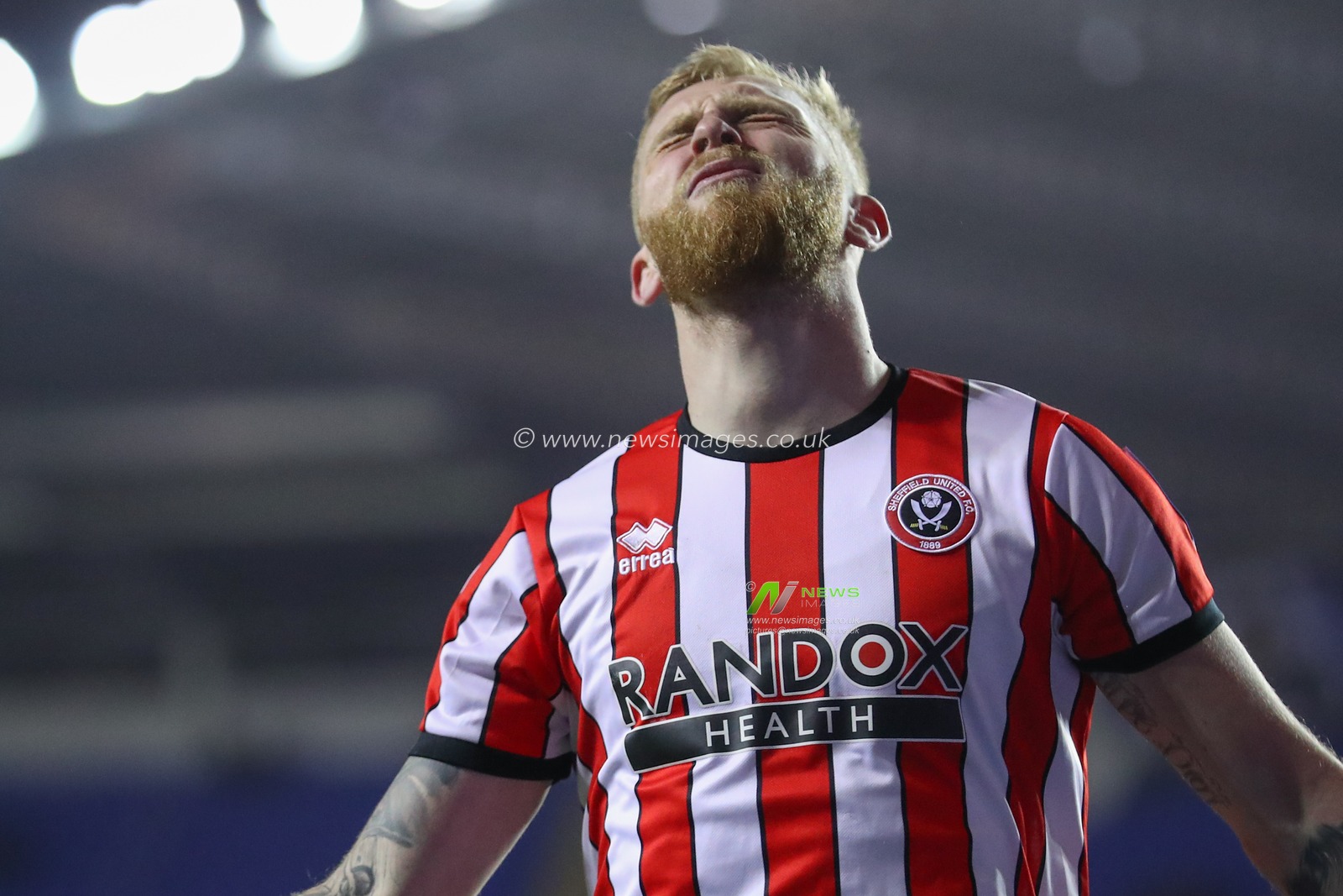 Oliver McBurnie #9 of Sheffield United reacts to a missed chance on goal during the Sky Bet Championship match Reading vs Sheffield United at Select Car Leasing Stadium, Reading, United Kingdom, 7th March 2023

(Photo by Gareth Evans/News Images)