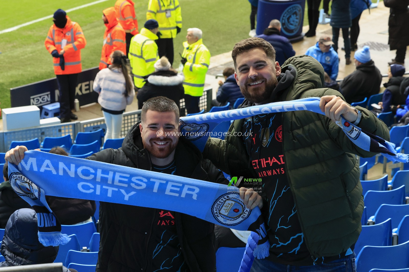 City fans wave their scarves ahead of the Premier League match Manchester City vs Sheffield United at Etihad Stadium, Manchester, United Kingdom, 30th December 2023

(Photo by Conor Molloy/News Images)