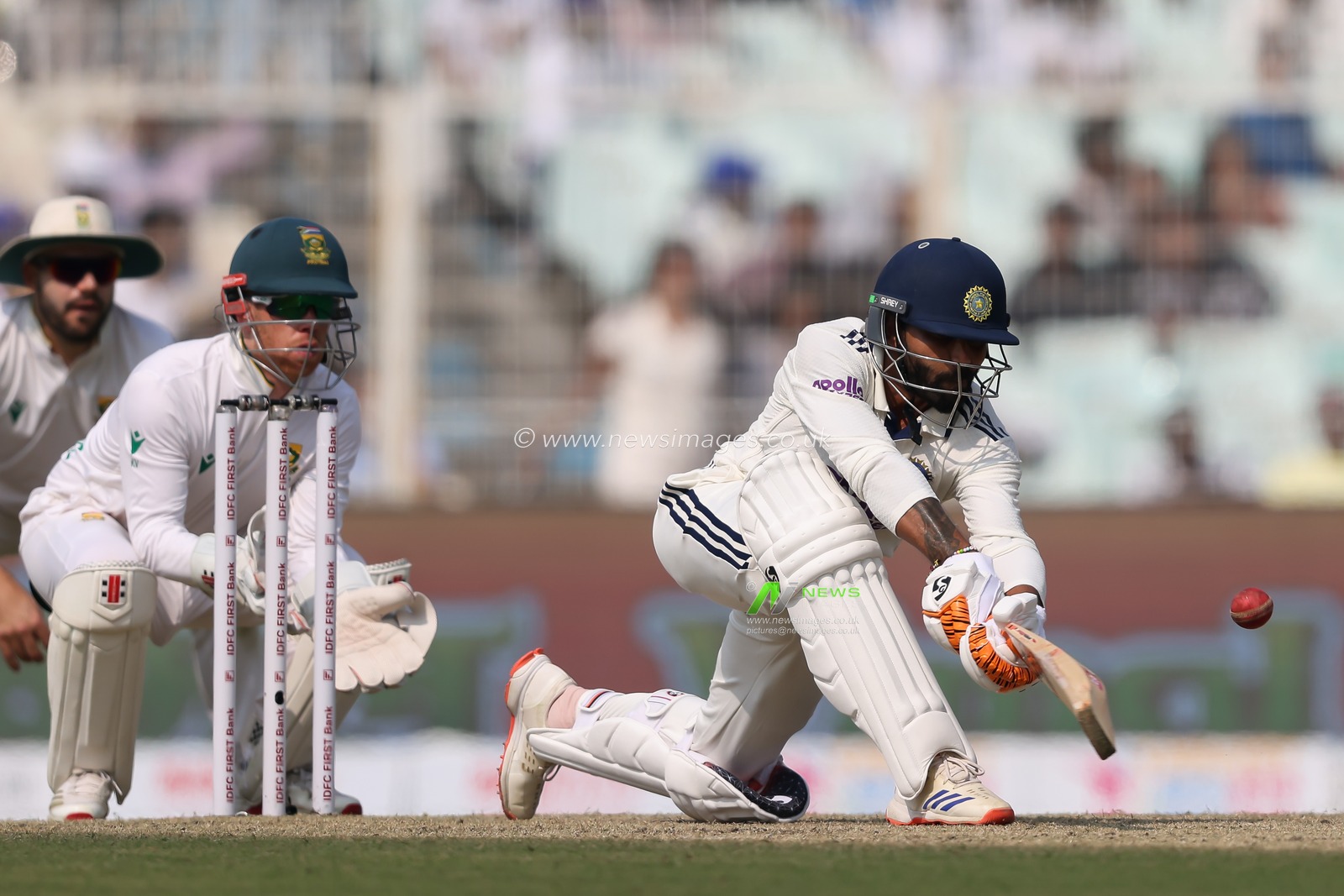 Ravindra Jadeja of India during the IDFC First Bank Test Day 2 India vs South Africa at Eden Gardens, Kolkata, India, 15th November 2025

(Photo by Shubhajit Roy Karmakar/News Images)