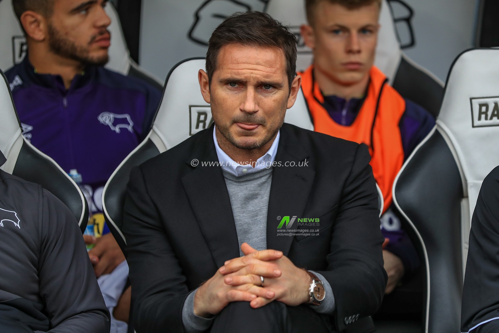 11th May 2019, Pride Park, Derby, England; Sky Bet Championship Play-offs Semi-Final 1st leg, Derby County vs Leeds United ; Frank Lampard manager of Derby County during the game



Credit: Mark Cosgrove/News Images 

English Football League images are subject to DataCo Licence