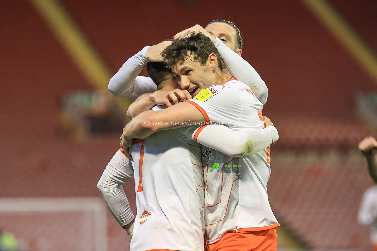 Owen Dale #7 of Blackpool celebrates his goal to make it 0-1