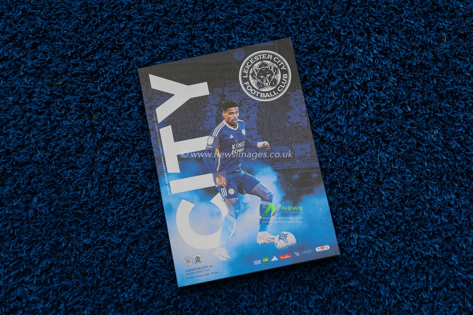 James Justin of Leicester City on the front cover of todays match day programme ahead of the Sky Bet Championship match Leicester City vs Huddersfield Town at King Power Stadium, Leicester, United Kingdom, 1st January 2024

(Photo by Gareth Evans/News Images)