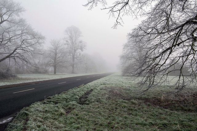 Freezing fog hinders the Great Malvern area of Worcestershire