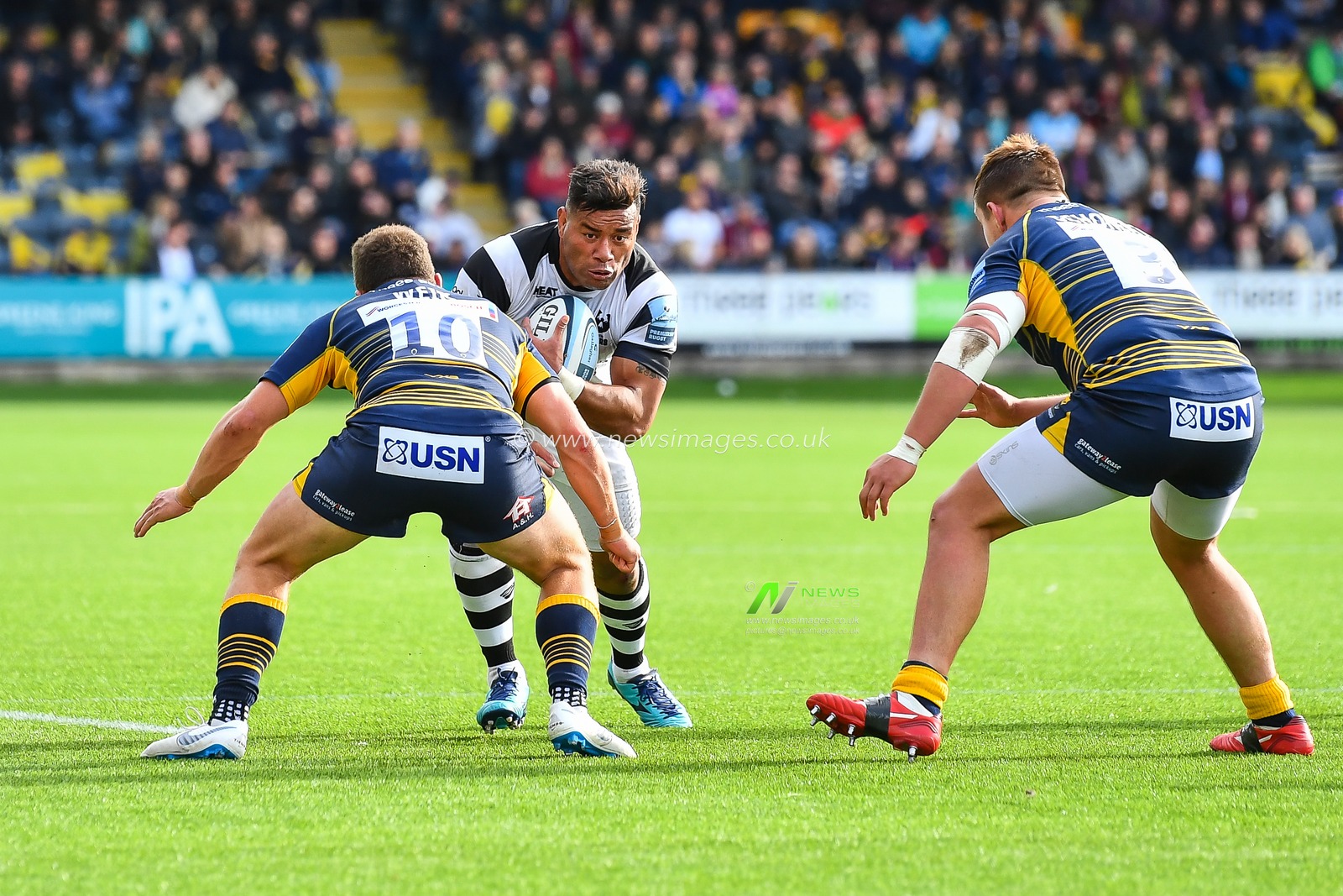 7th October 2018, Sixways Stadium, Worcester, England; Gallagher Premiership, Worcester v Bristol ; 
Siale Piutau of Bristol Bears in action during todays match

Credit: Craig Thomas/news Images