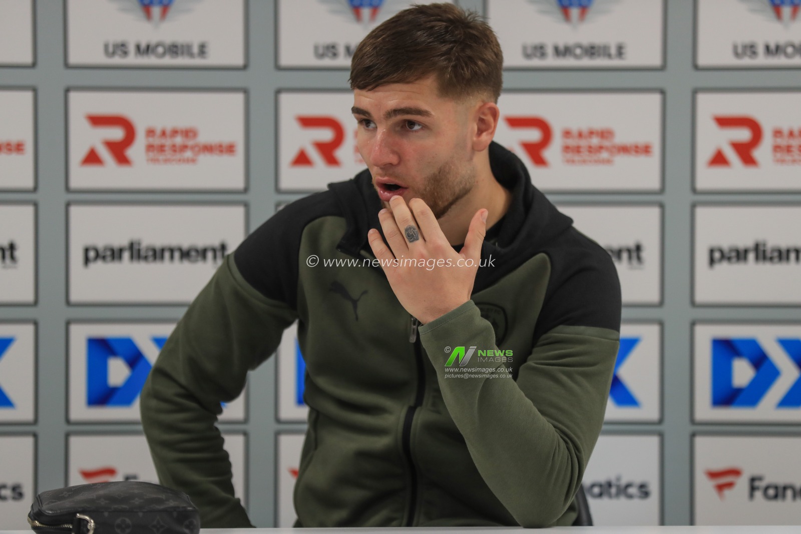John Mcatee #45 of Barnsley speaks in the post match press conference during the Sky Bet League 1 match Barnsley vs Stevenage at Oakwell, Barnsley, United Kingdom, 23rd December 2023

(Photo by Alfie Cosgrove/News Images)