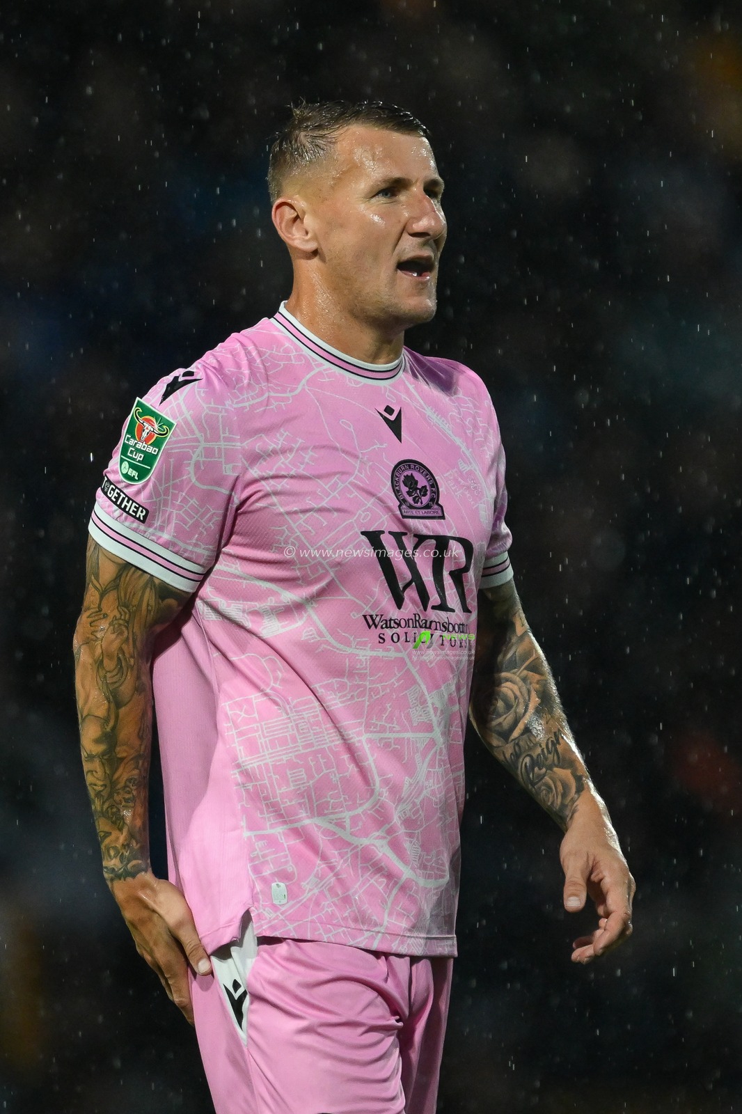 Kyle McFadzean of Blackburn Rovers during the Carabao Cup match Stockport County vs Blackburn Rovers at Edgeley Park Stadium, Stockport, United Kingdom, 13th August 2024

(Photo by Craig Thomas/News Images)