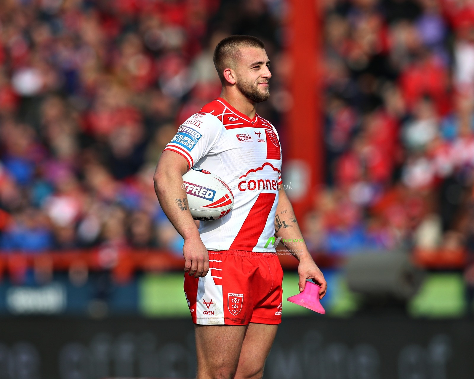 Mikey Lewis of Hull KR during the Betfred Super League Round 5 match Hull KR vs Leigh Leopards at Sewell Group Craven Park, Kingston upon Hull, United Kingdom, 22nd March 2025

(Photo by Sam Eaden/News Images)