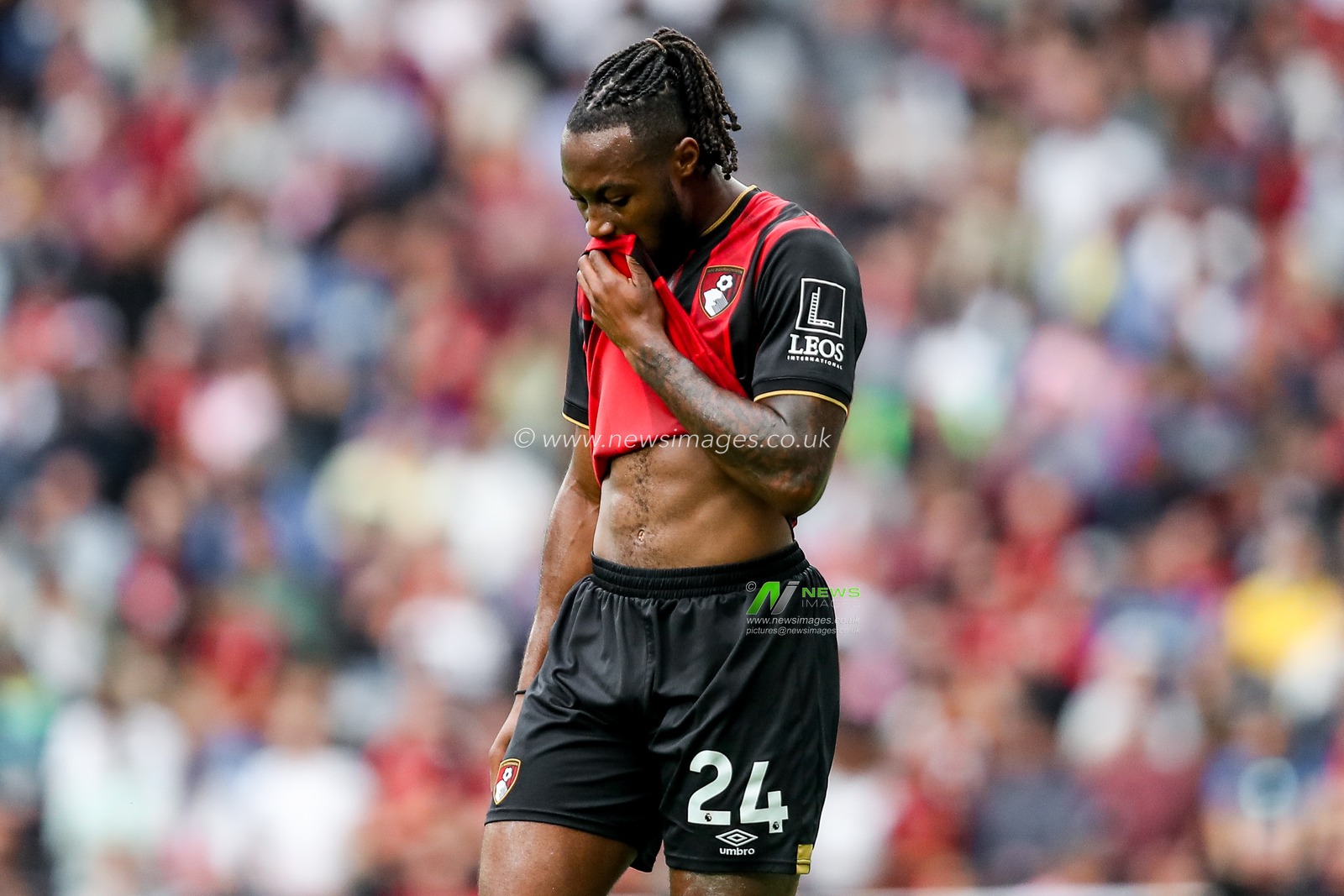 Antoine Semenyo of AFC Bournemouth reacts during the Premier League match Tottenham Hotspur vs Bournemouth at Tottenham Hotspur Stadium, London, United Kingdom, 30th August 2025

(Photo by Izzy Poles/News Images)