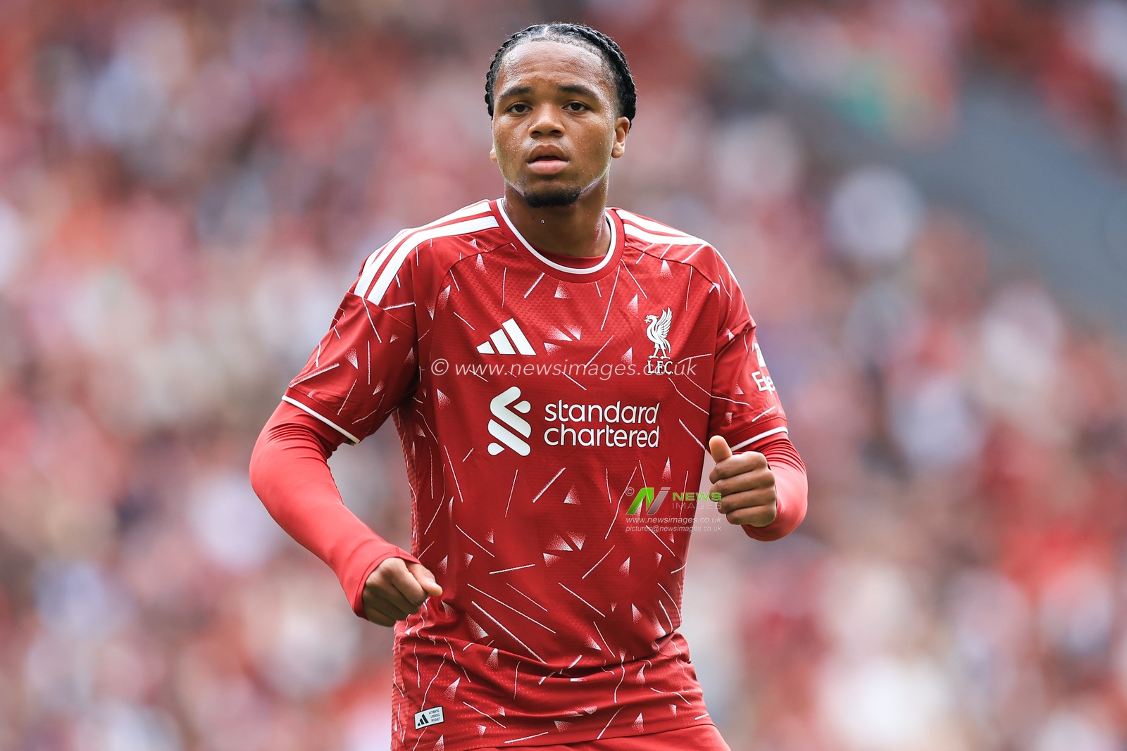 Rio Ngumoha of Liverpool during the pre-season friendly match Liverpool vs Monaco at Anfield, Liverpool, United Kingdom on 09 August 2026

(Photo by Jorge Horsted/News Images)