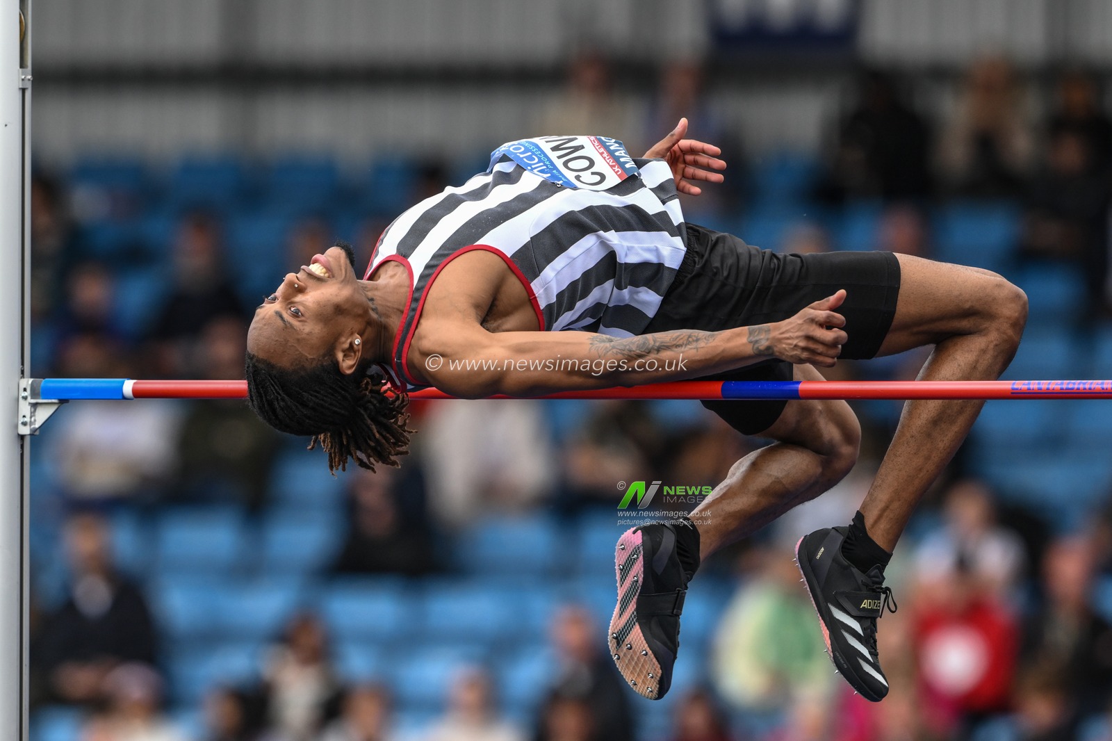 Coward clears the bar during the Microplus UK Athletics Championships Day 1 at Manchester Regional Arena, Manchester, United Kingdom, 29th June 2024

(Photo by Craig Thomas/News Images)