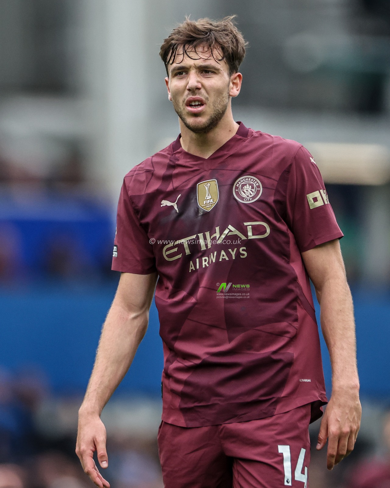 Nico GonzÃ¡lez of Manchester City during the Premier League match Everton vs Manchester City at Goodison Park, Liverpool, United Kingdom, 19th April 2025

(Photo by Mark Cosgrove/News Images)