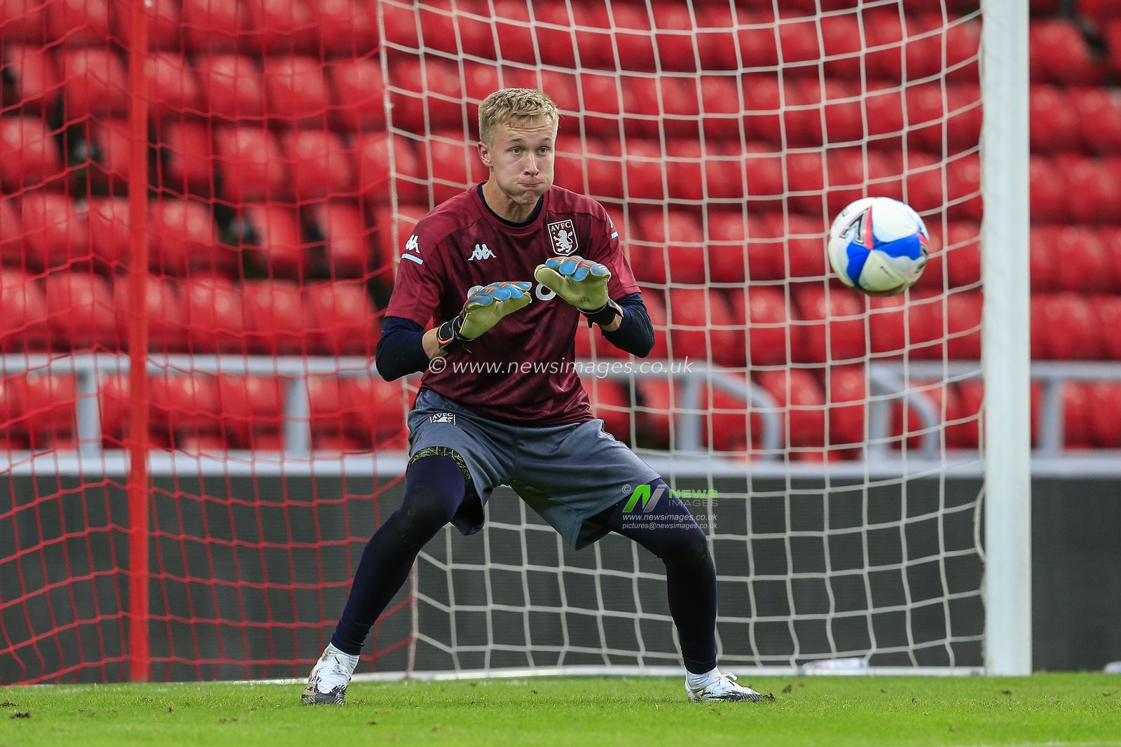 Viljami Sinisalo (38) of Aston Villa u21s during the pre-game warmup