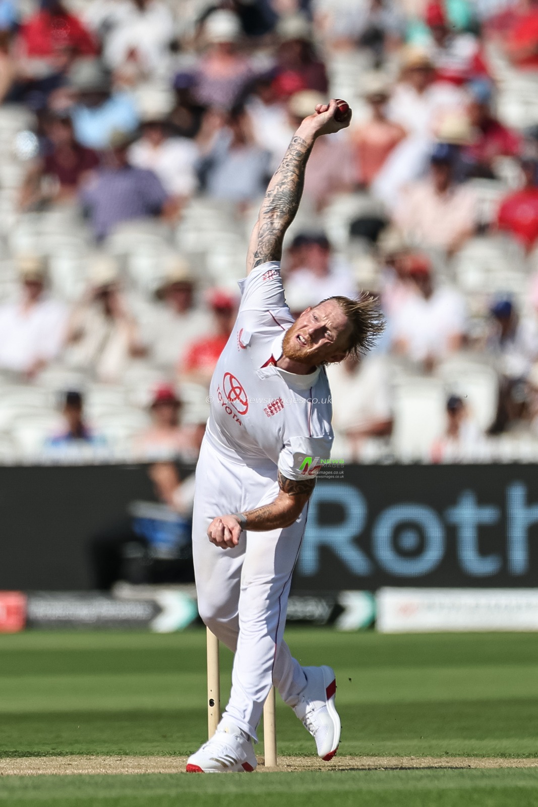 England captain Ben Stokes delivers the ball during the 3rd Rothesay Test Match Day 2 England v India at Lords, London, United Kingdom, 11th July 2025

(Photo by Mark Cosgrove/News Images)