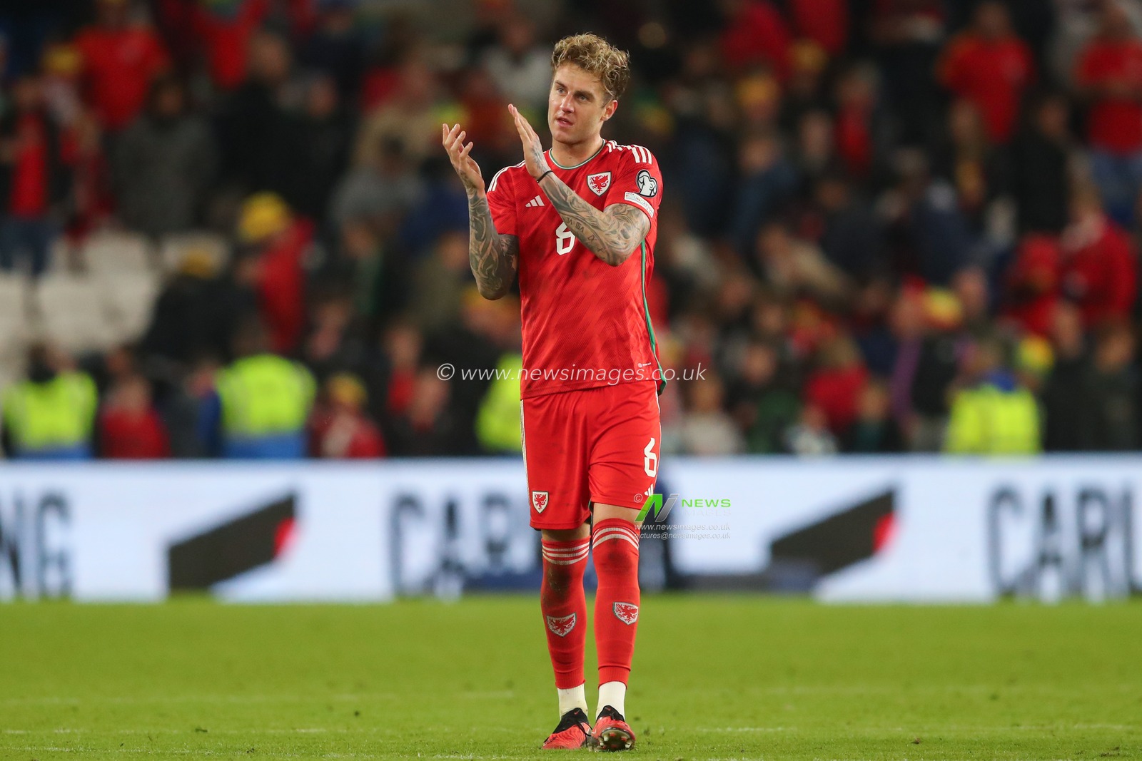 Joe Rodon of Wales applauds the home fans after the UEFA Euro 2024 Qualifiers match Wales vs Croatia at Cardiff City Stadium, Cardiff, United Kingdom, 15th October 2023

(Photo by Gareth Evans/News Images)