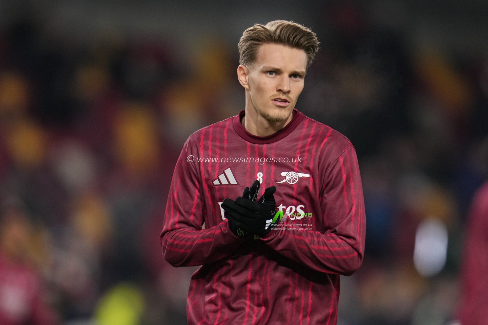 Martin Ødegaard of Arsenal warming up during the Premier League match Brentford vs Arsenal at GTECH Community Stadium, London, United Kingdom on 12 February 2026

(Photo by Harvey Murphy/News Images)