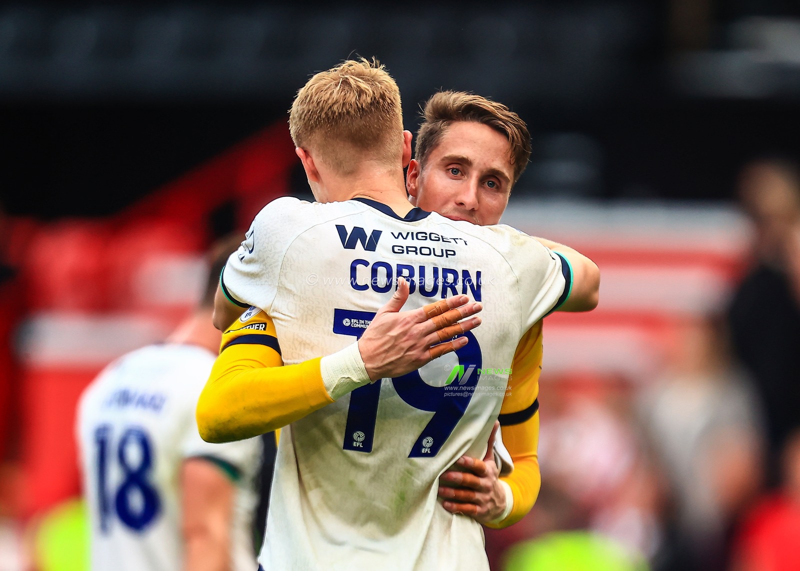 Lukas Jensen Millwall Goalkeeper and Josh Coburn of Millwall celebrate their win during the Sky Bet Championship match Sheffield United vs Millwall at Bramall Lane, Sheffield, United Kingdom, 23rd August 2025

(Photo by Richard Bierton/News Images)
