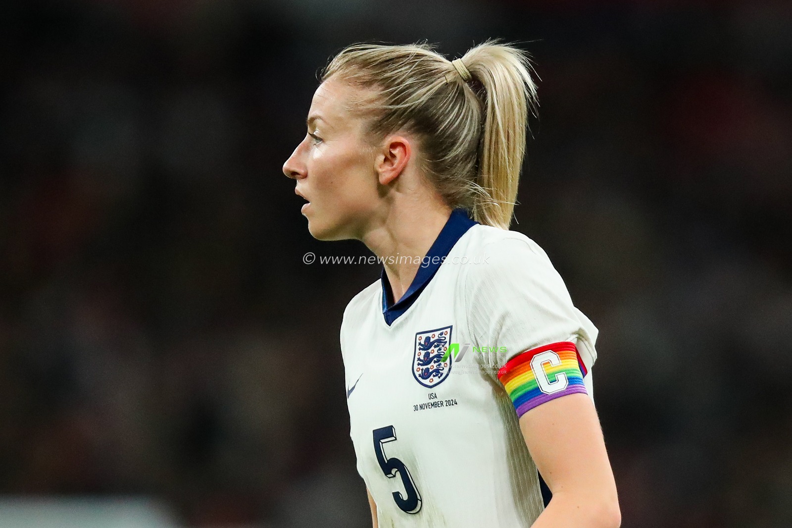 A detailed view of Leah Williamson of Englandâ€™s captains armband during the Women's International Friendly match England vs United States at Wembley Stadium, London, United Kingdom, 30th November 2024

(Photo by Izzy Poles/News Images)