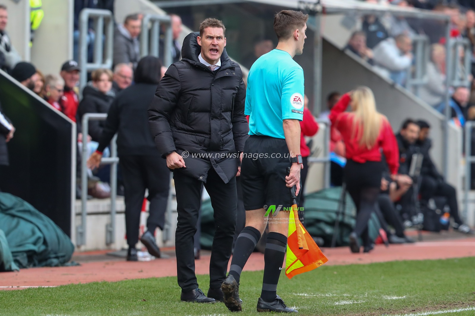 Matt Taylor manager of Rotherham United reacts during the Sky Bet Championship match Rotherham United vs Sheffield United at New York Stadium, Rotherham, United Kingdom, 4th February 2023

(Photo by Gareth Evans/News Images)