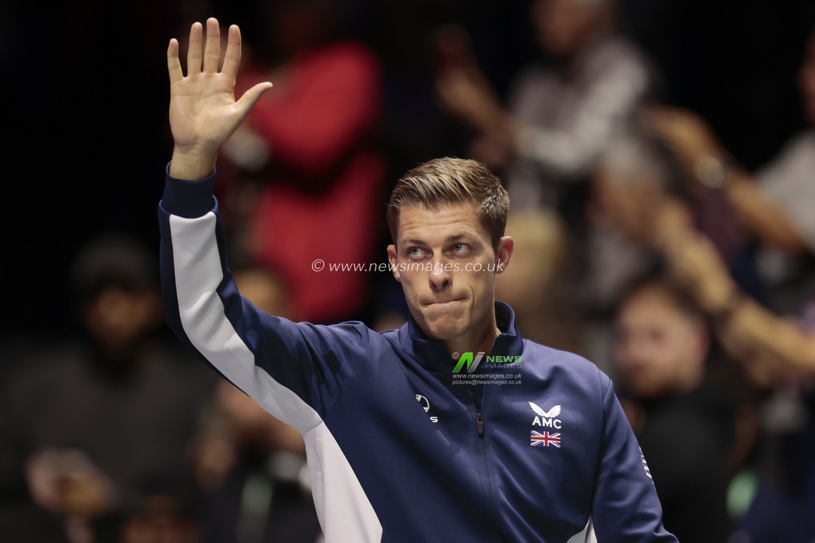 Neal Skupski (GBR) being introduced to the crowd at the Davis Cup match Great Britain vs France at Manchester AO Arena, Manchester, United Kingdom, 17th September 2023

(Photo by Conor Molloy/News Images)