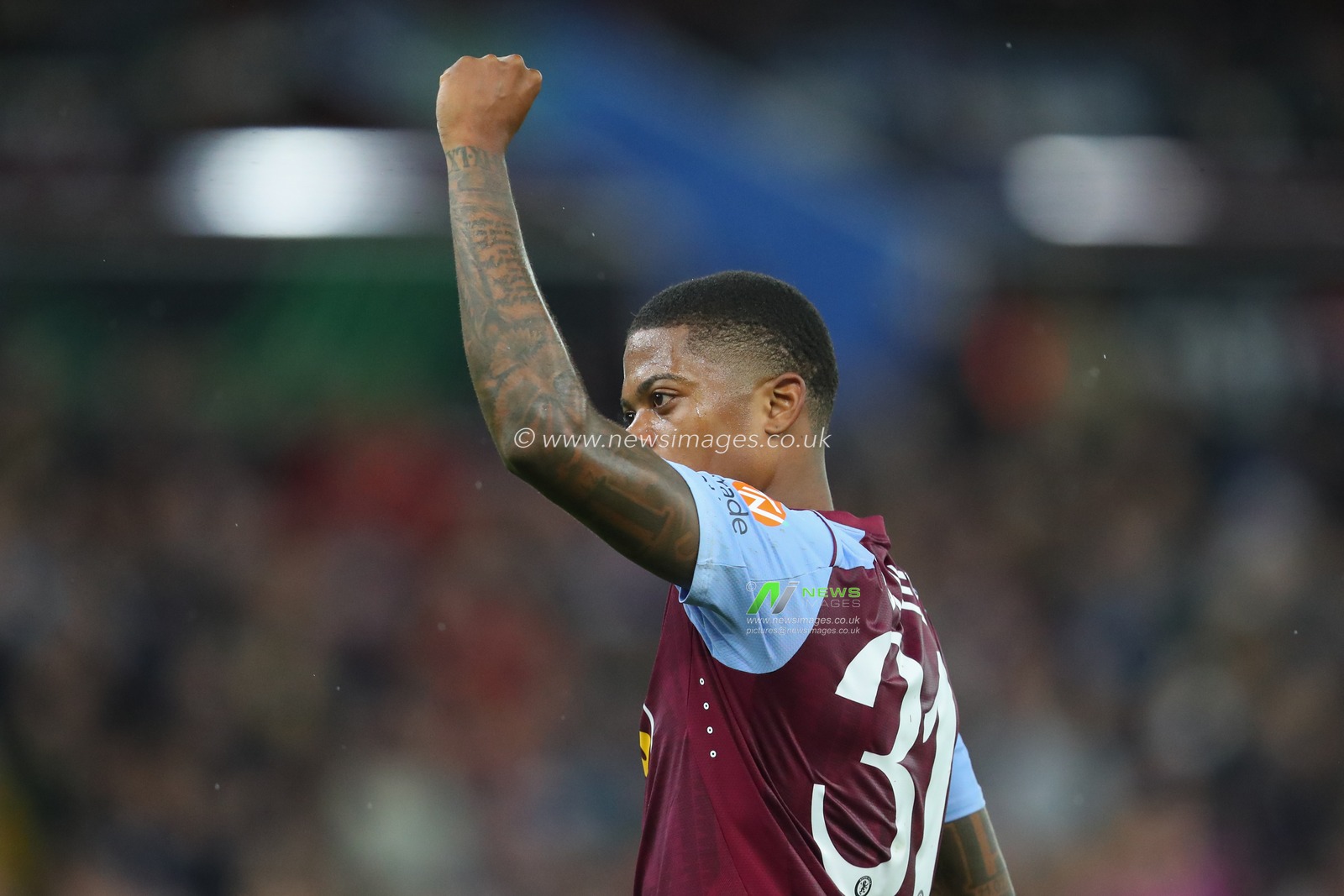 Leon Bailey #31 of Aston Villa celebrates his teams win after the UEFA Europa Conference League match Aston Villa vs HÅ K Zrinjski Mostar at Villa Park, Birmingham, United Kingdom, 5th October 2023

(Photo by Gareth Evans/News Images)