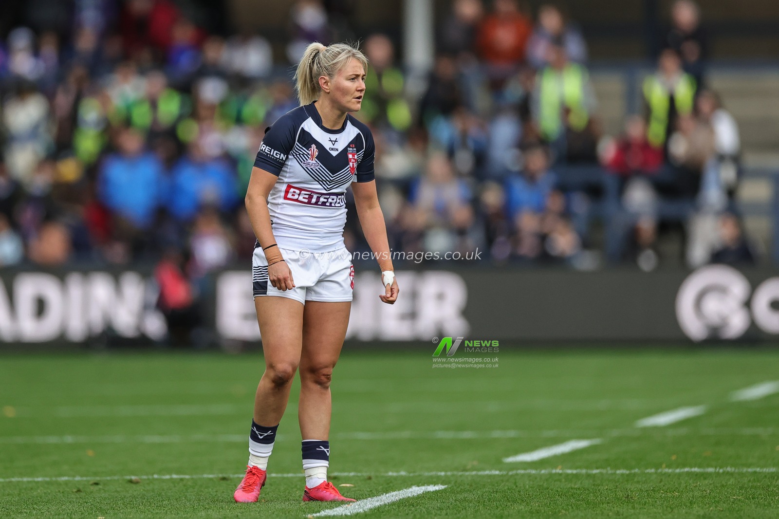 Tara Stanley of England during the Women's Rugby League World Cup 2021 match England Women vs Brazil Women at Headingley Stadium, Leeds, United Kingdom, 1st November 2022

(Photo by Mark Cosgrove/News Images)
