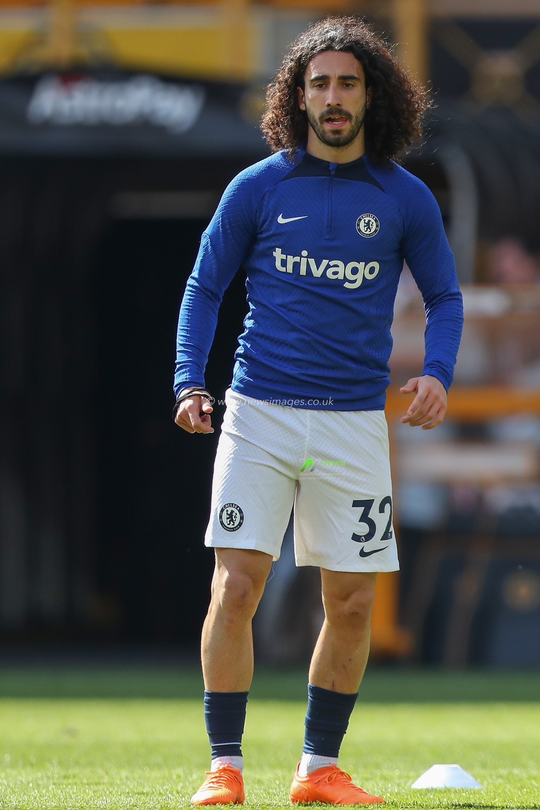 Marc Cucurella #32Â of Chelsea during the pre-game warm up ahead of the Premier League match Wolverhampton Wanderers vs Chelsea at Molineux, Wolverhampton, United Kingdom, 8th April 2023

(Photo by Gareth Evans/News Images)