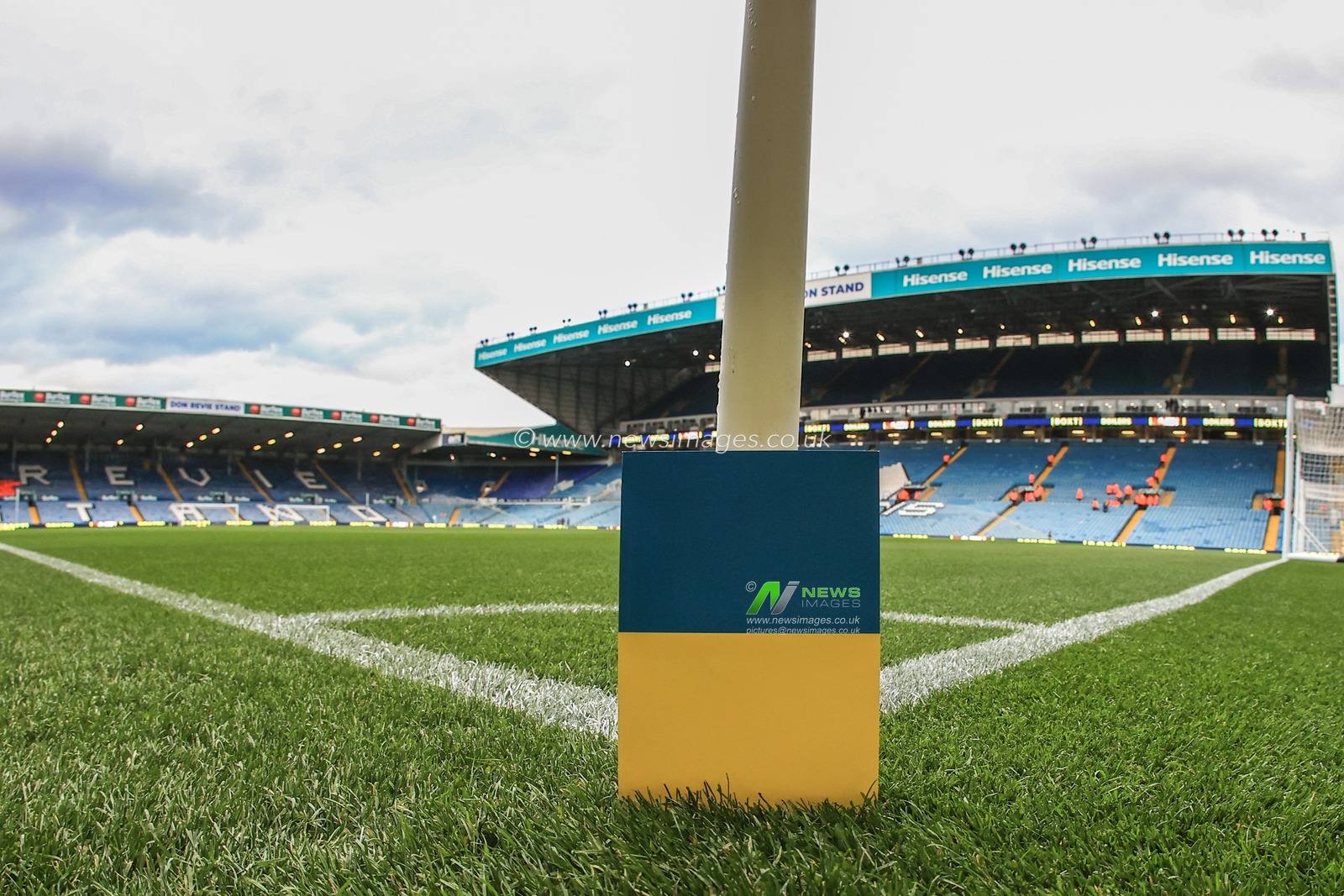 Leeds United vs Aston Villa match day program shows unity with the Ukraine as it displays the country flag on the front and back pages