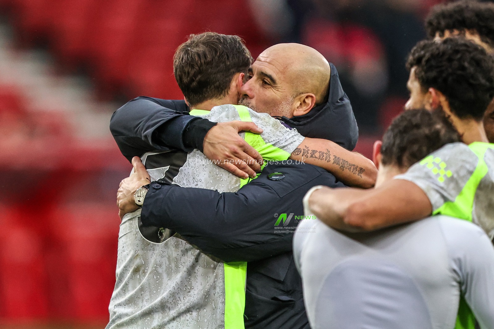 Pep Guardiola manager of Manchester City and Ruben Dias of Manchester City celebrate the win during the Premier League match Nottingham Forest vs Manchester City at City Ground, Nottingham, United Kingdom, 27th December 2025

(Photo by Alfie Cosgrove/News Images)

*** GER AUT SUI OUT ***