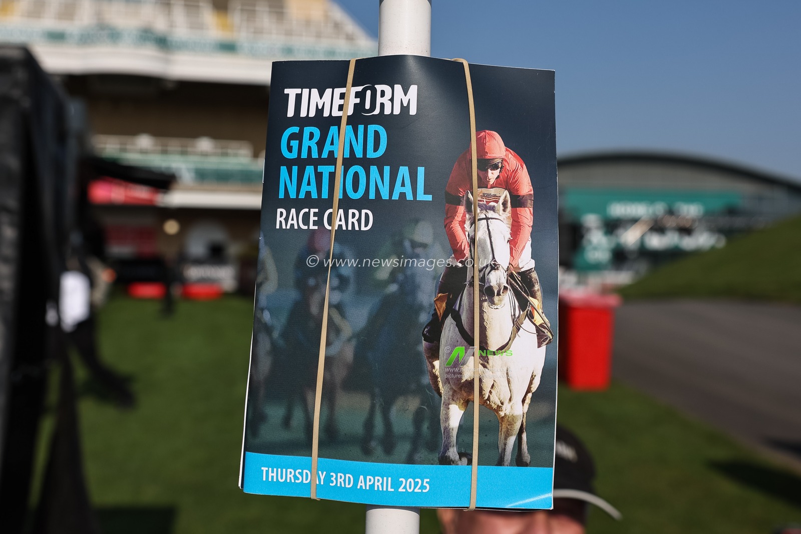Grand National Race Card during the Randox Grand National 2025 Day 1 Opening Day at Aintree Racecourse, Liverpool, United Kingdom, 3rd April 2025

(Photo by Mark Cosgrove/News Images)