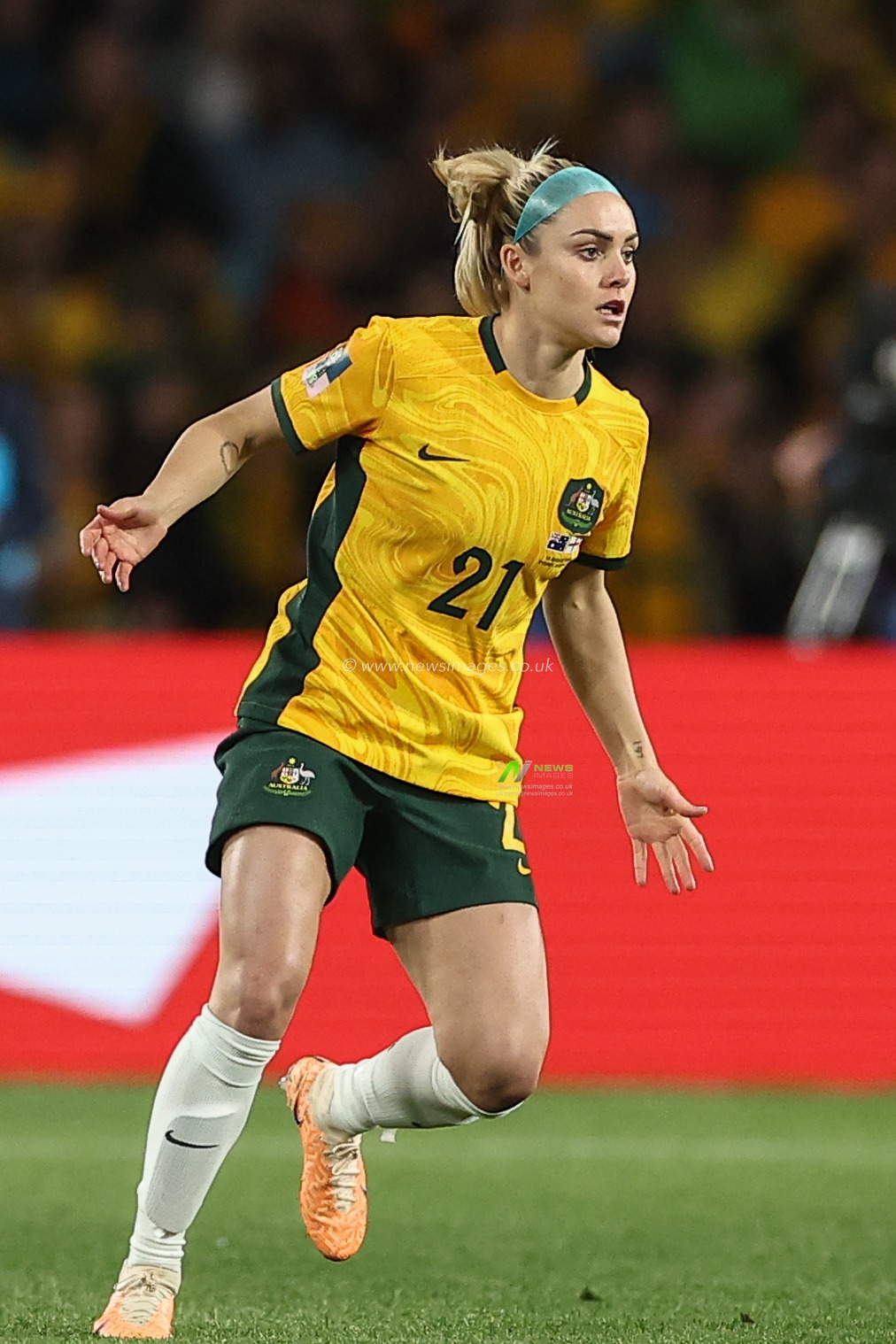 Ellie Carpenter #21 of Australia during the FIFA Women's World Cup 2023 Semi-Final match Australia Women vs England Women at Stadium Australia, Sydney, Australia, 16th August 2023

(Photo by Patrick Hoelscher/News Images)
