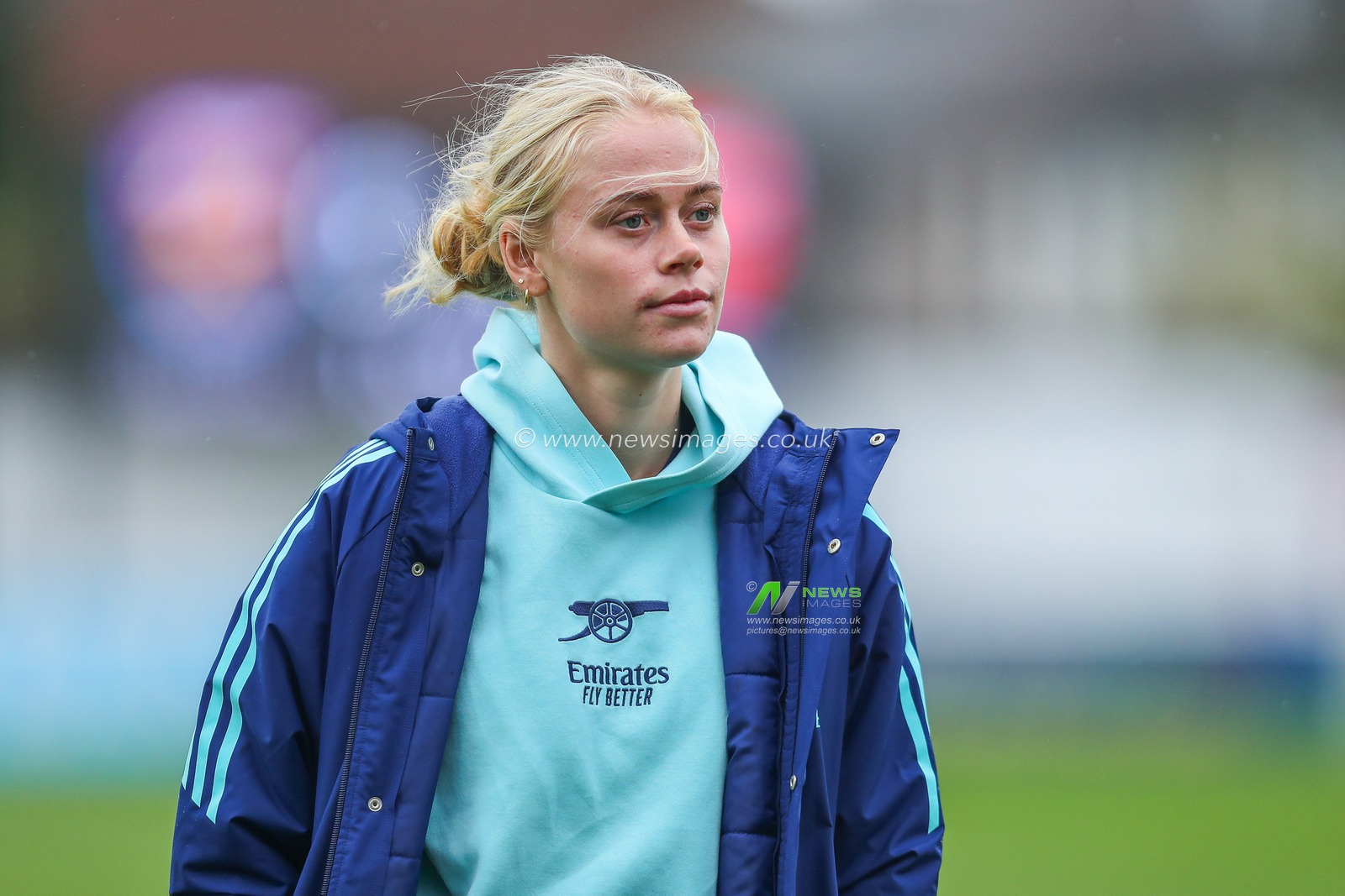 Kathrine Kuhl of Arsenal arrives at Chigwell Construction Stadium prior to during the Barclays Women's Super League match West Ham United Women vs Arsenal Women at Chigwell Construction Stadium, Dagenham, United Kingdom, 20th October 2024

(Photo by Izzy Poles/News Images)